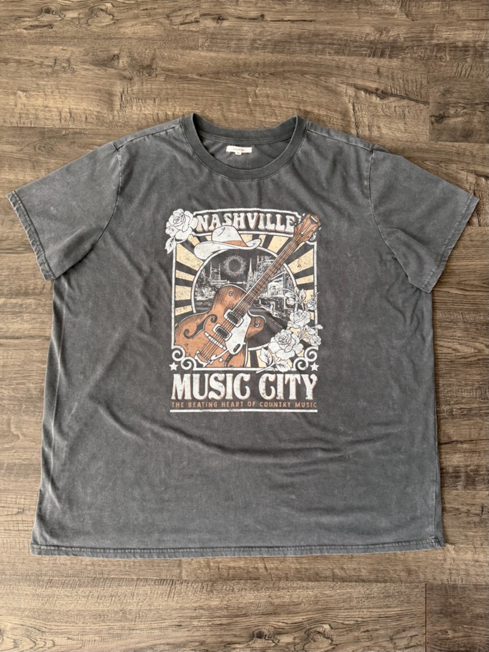 Maurices Nashville Graphic Tee 1X Vintage Wash Western Country Oversized - Picture 5 of 11